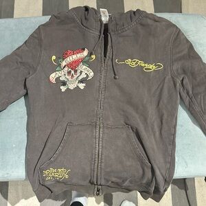 Womens Ed Hardy zip up hoodie